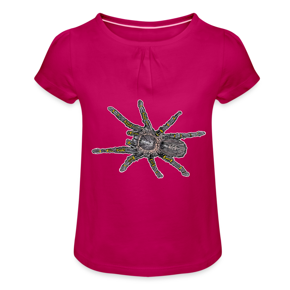 Mädchen-T-Shirt mit Raffungen Grammostola pulchripes - Fuchsia