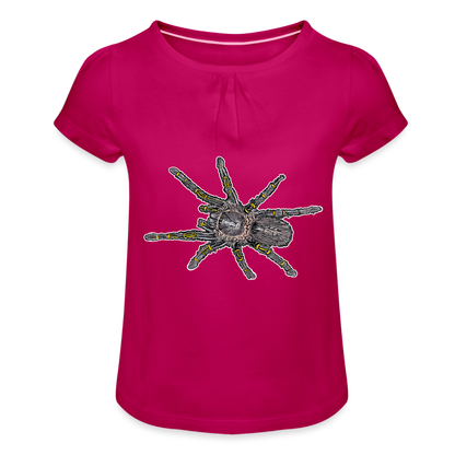 Mädchen-T-Shirt mit Raffungen Grammostola pulchripes - Fuchsia