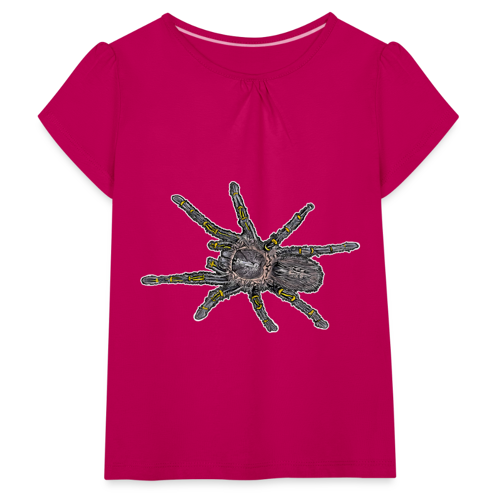 Mädchen-T-Shirt mit Raffungen Grammostola pulchripes - Fuchsia