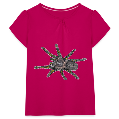Mädchen-T-Shirt mit Raffungen Grammostola pulchripes - Fuchsia