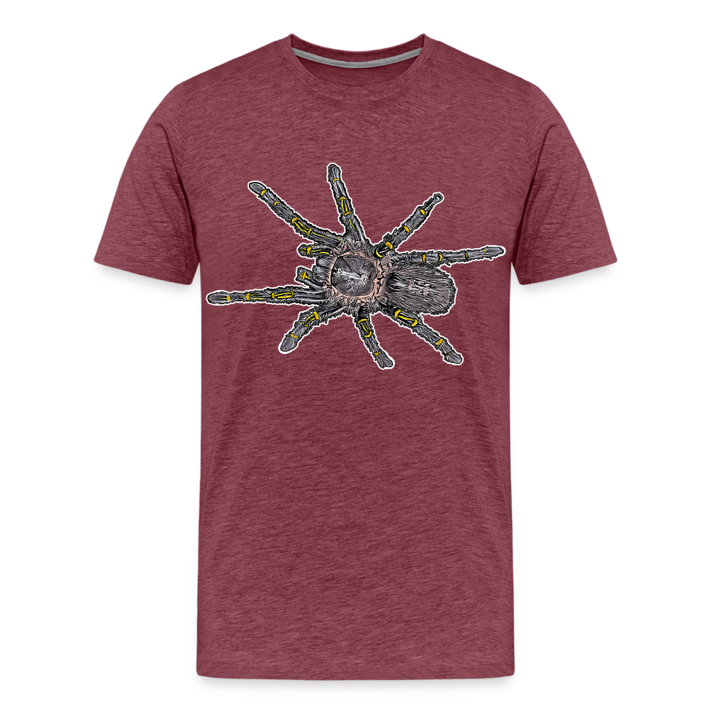 Männer Basic T-Shirt Grammostola pulchripes - Bordeauxrot meliert