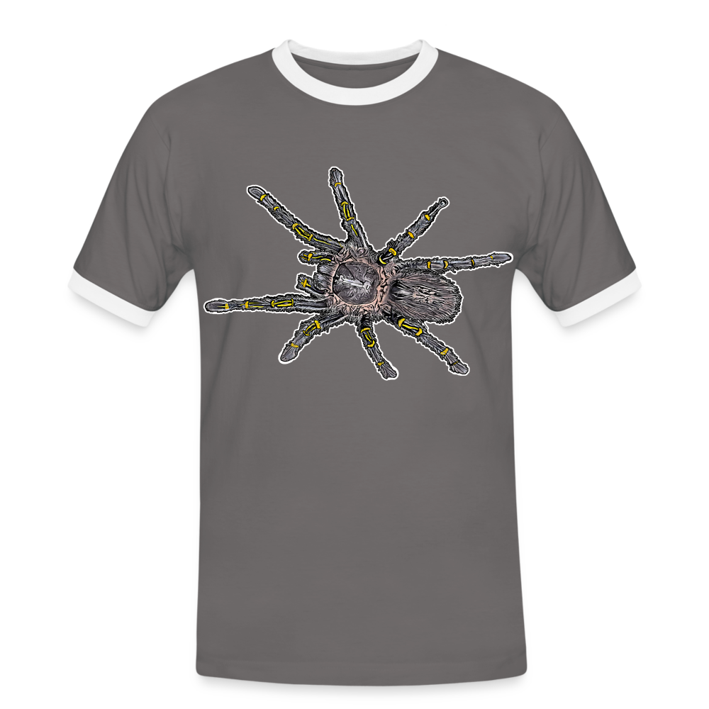 Männer Kontrast-T-Shirt Grammostola pulchripes - Dunkelgrau/Weiß