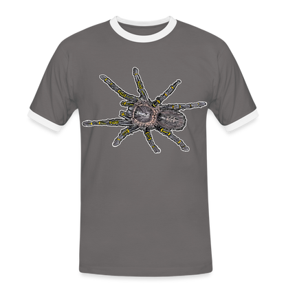 Männer Kontrast-T-Shirt Grammostola pulchripes - Dunkelgrau/Weiß