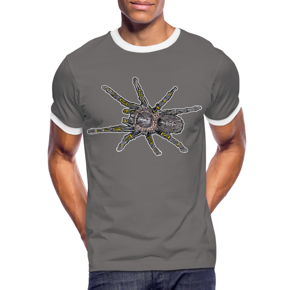 Männer Kontrast-T-Shirt Grammostola pulchripes - Dunkelgrau/Weiß