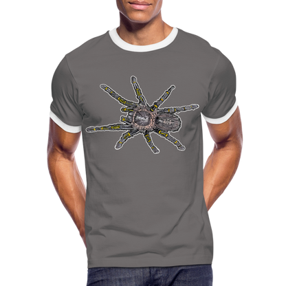 Männer Kontrast-T-Shirt Grammostola pulchripes - Dunkelgrau/Weiß