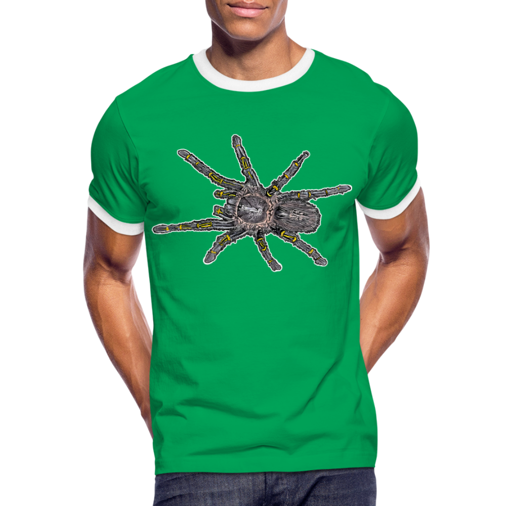 Männer Kontrast-T-Shirt Grammostola pulchripes - Kelly Green/Weiß