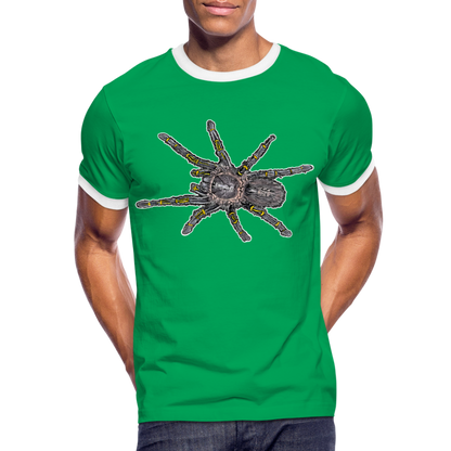 Männer Kontrast-T-Shirt Grammostola pulchripes - Kelly Green/Weiß