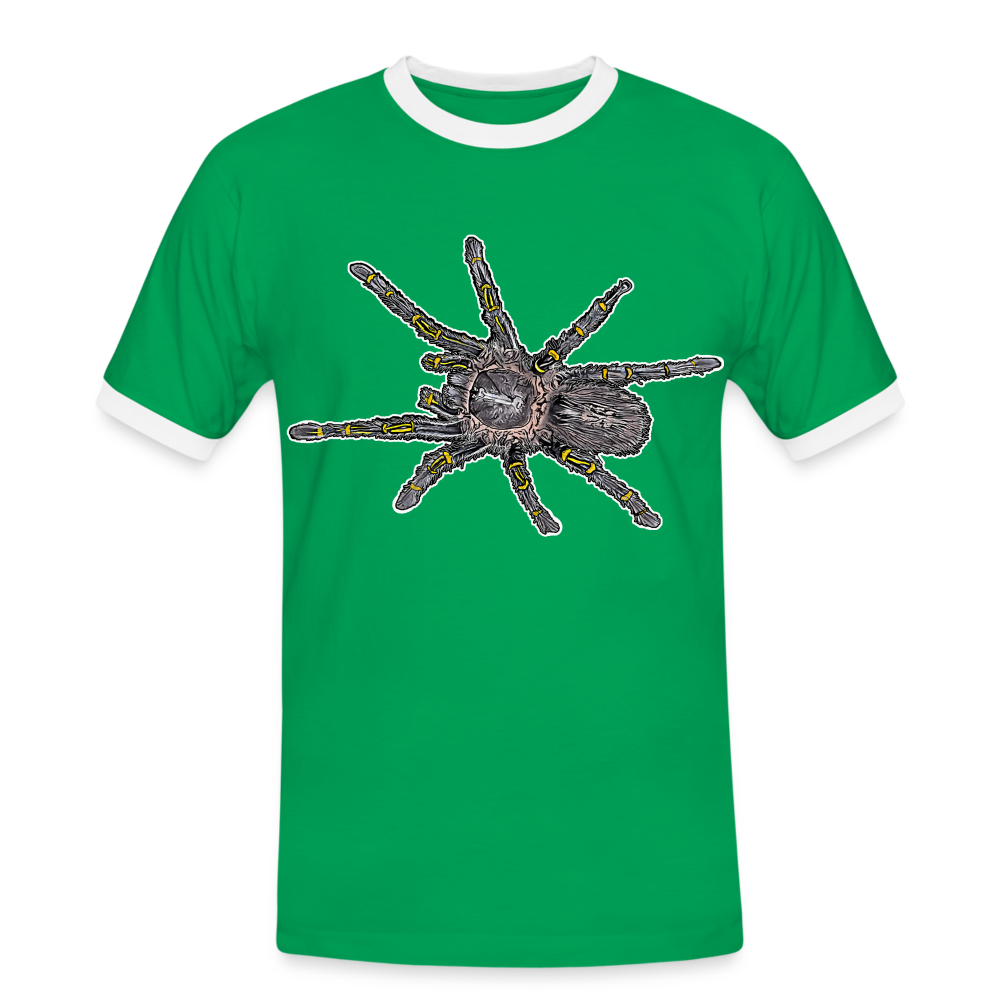 Männer Kontrast-T-Shirt Grammostola pulchripes - Kelly Green/Weiß