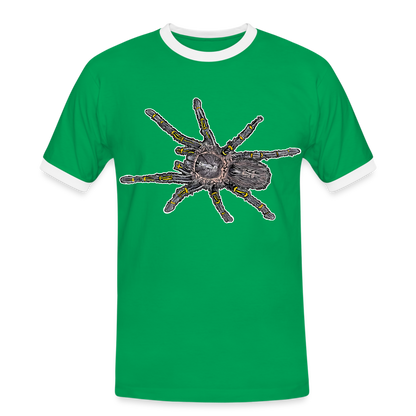 Männer Kontrast-T-Shirt Grammostola pulchripes - Kelly Green/Weiß