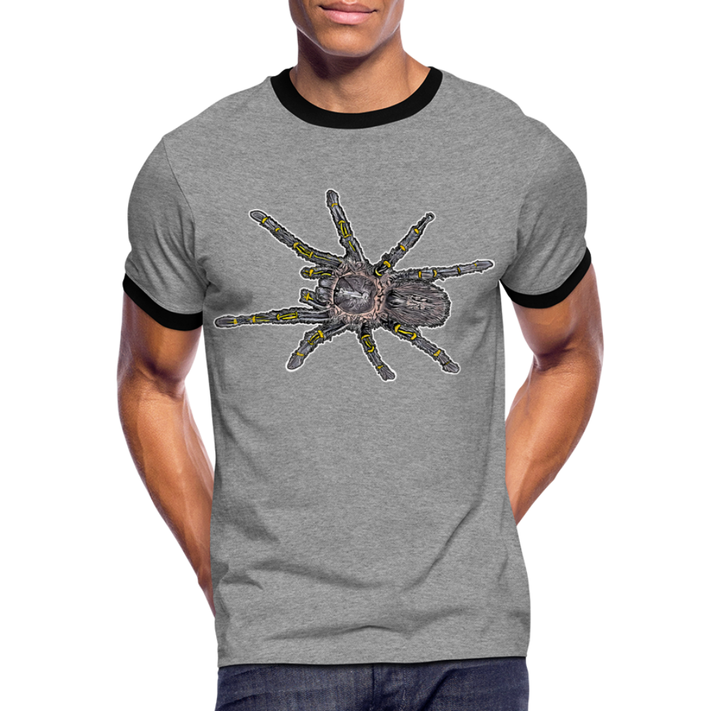 Männer Kontrast-T-Shirt Grammostola pulchripes - Grau meliert/Schwarz
