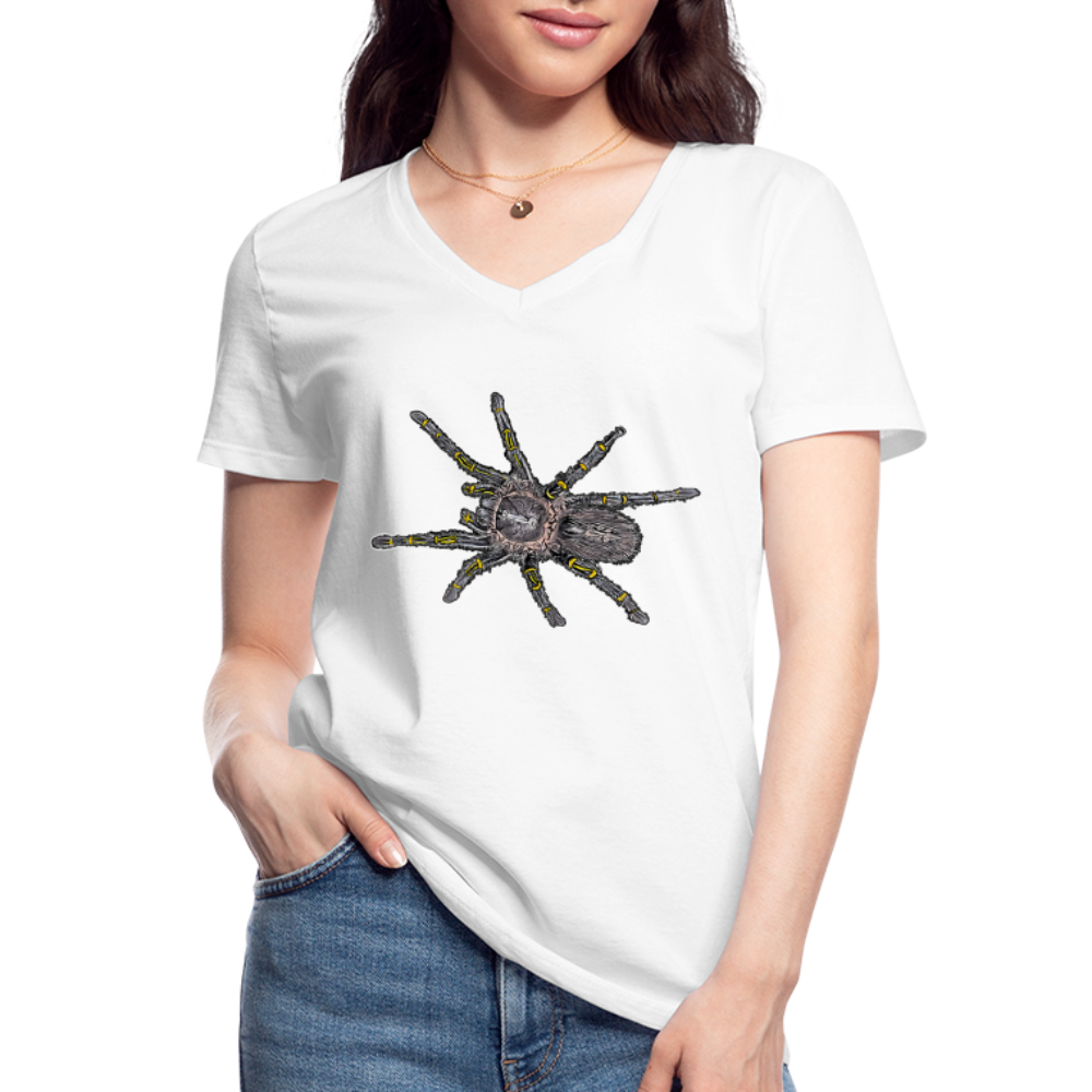 Frauen T-Shirt mit V-Ausschnitt Grammostola pulchripes - weiß