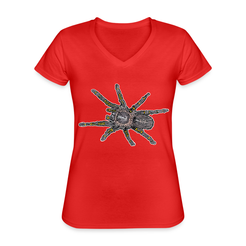 Frauen T-Shirt mit V-Ausschnitt Grammostola pulchripes - Rot