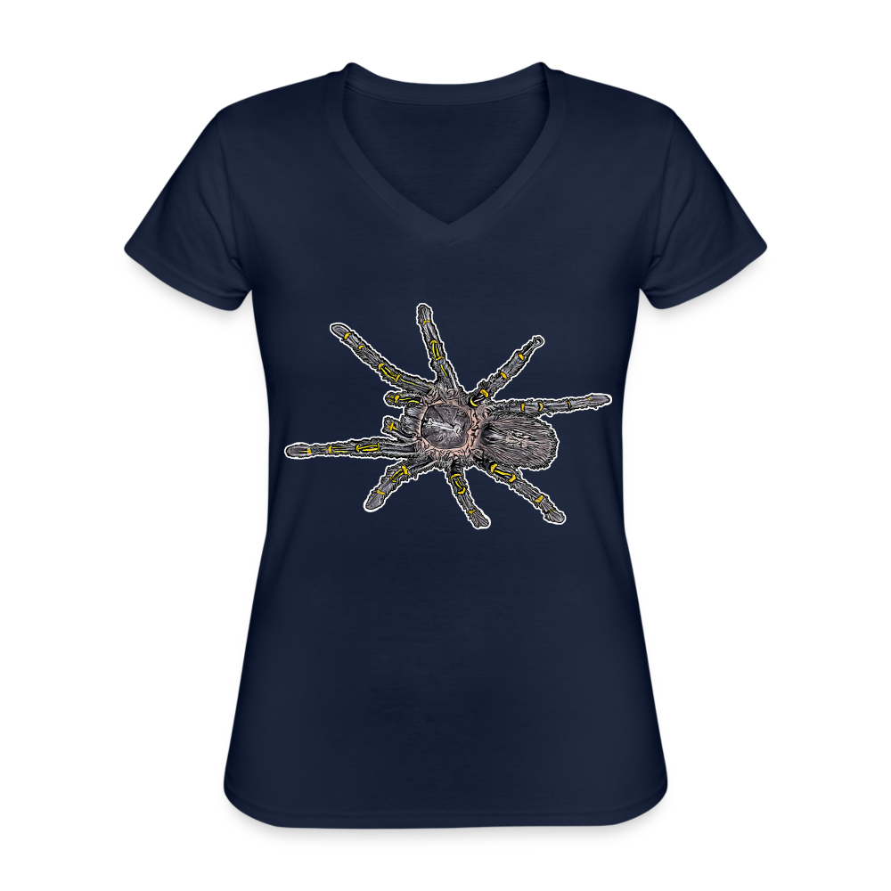 Frauen T-Shirt mit V-Ausschnitt Grammostola pulchripes - Navy