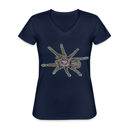 Frauen T-Shirt mit V-Ausschnitt Grammostola pulchripes - Navy