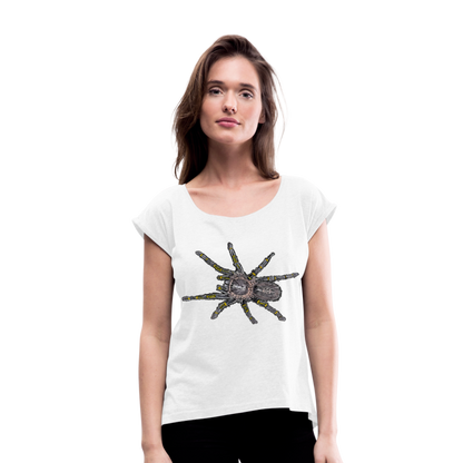 Frauen T-Shirt mit gerollten Ärmeln Grammostola pulchripes - weiß