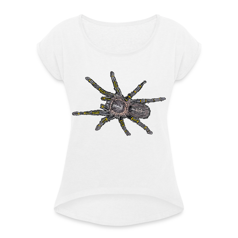 Frauen T-Shirt mit gerollten Ärmeln Grammostola pulchripes - weiß
