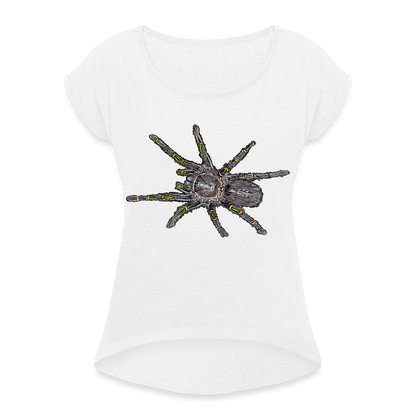 Frauen T-Shirt mit gerollten Ärmeln Grammostola pulchripes - weiß