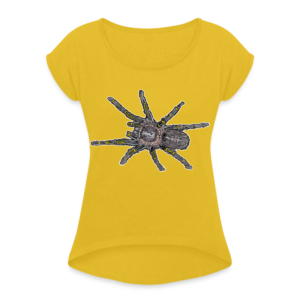 Frauen T-Shirt mit gerollten Ärmeln Grammostola pulchripes - Senfgelb