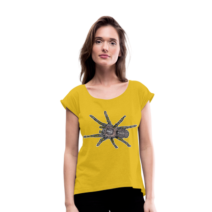 Frauen T-Shirt mit gerollten Ärmeln Grammostola pulchripes - Senfgelb