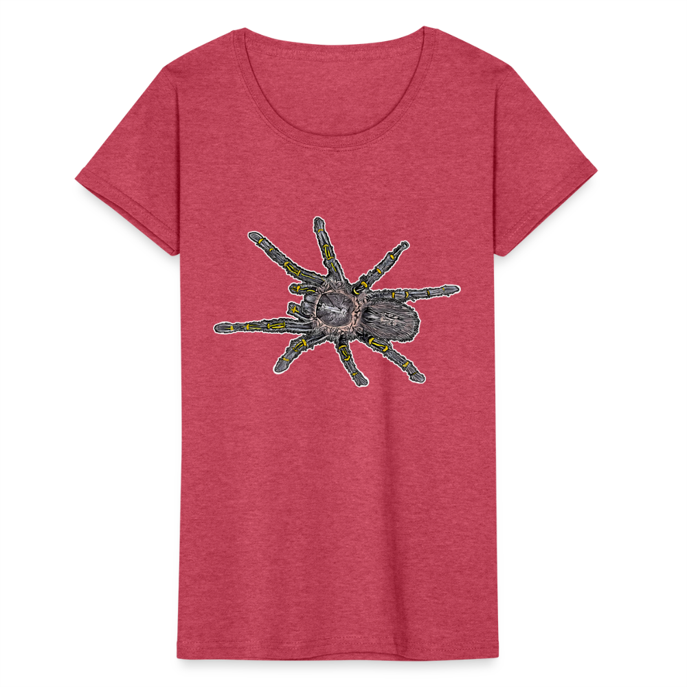 Frauen-Fruit of the Loom T-Shirt - Rot meliert