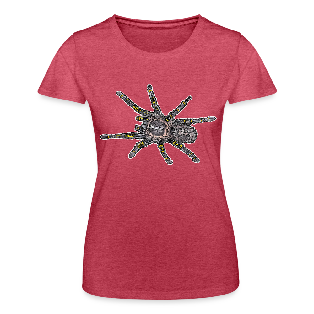 Frauen-Fruit of the Loom T-Shirt - Rot meliert