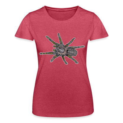 Frauen-Fruit of the Loom T-Shirt - Rot meliert
