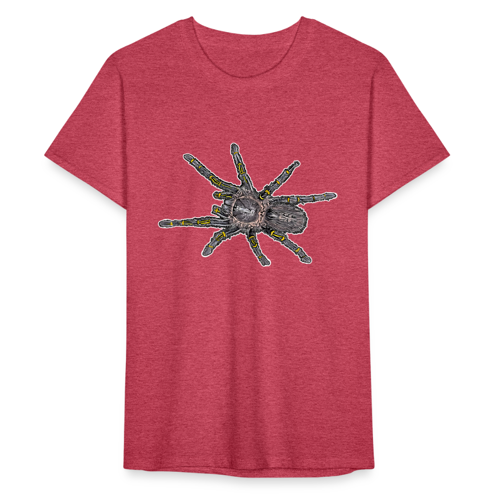 Männer Fruit of the Loom T-Shirt  Grammostola pulchripes - Rot meliert