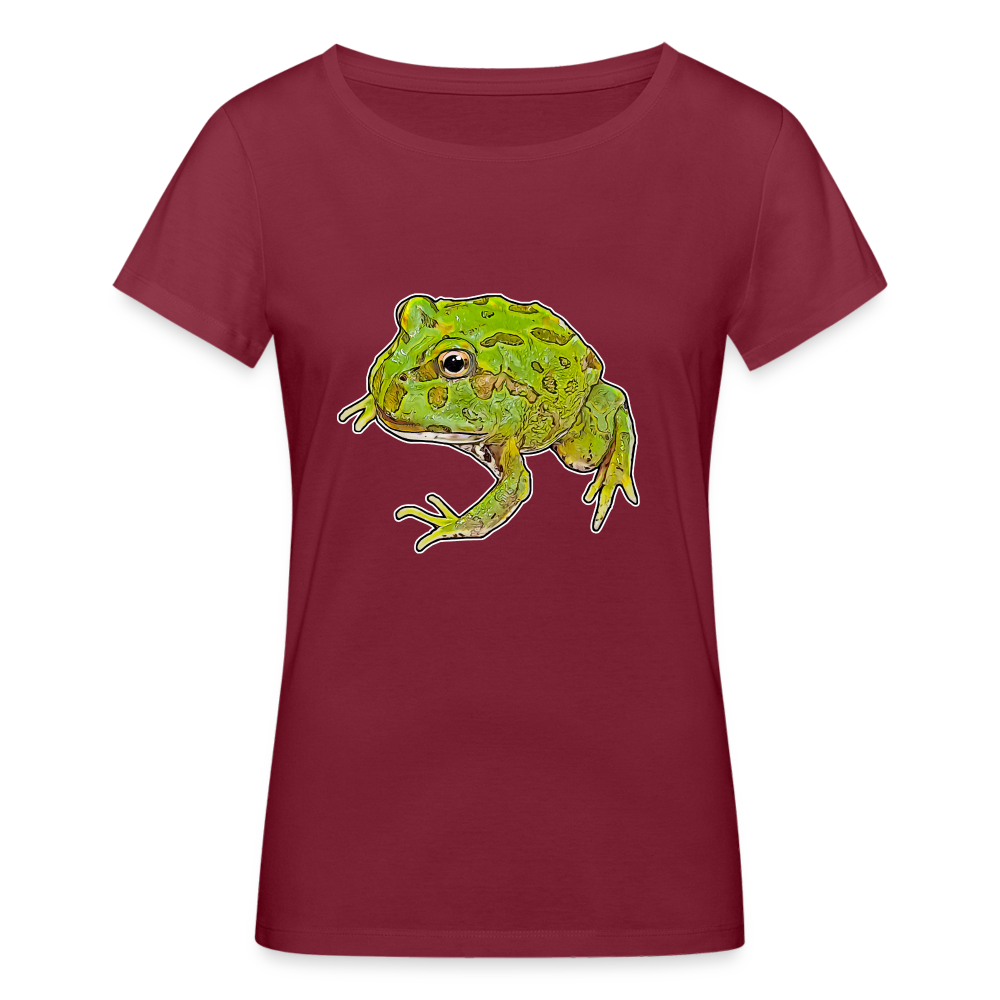 Frauen Stanley & Stella Bio-T-Shirt Ceratophrys cranwelli Peppermint Blue - Burgunderrot