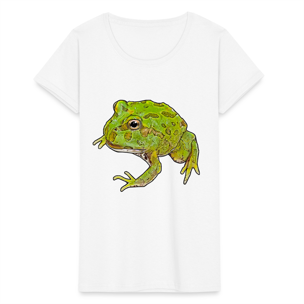 Frauen Fruit of the Loom T-Shirt Ceratophrys cranwelli Peppermint Blue - weiß