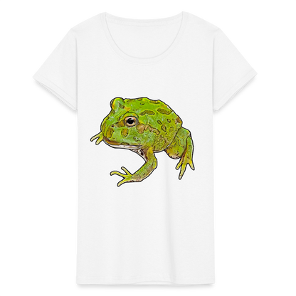 Frauen Fruit of the Loom T-Shirt Ceratophrys cranwelli Peppermint Blue - weiß