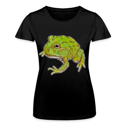 Frauen Fruit of the Loom T-Shirt Ceratophrys cranwelli Peppermint Blue - Schwarz