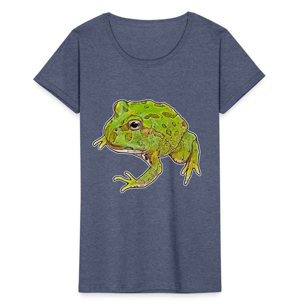 Frauen Fruit of the Loom T-Shirt Ceratophrys cranwelli Peppermint Blue - Navy meliert