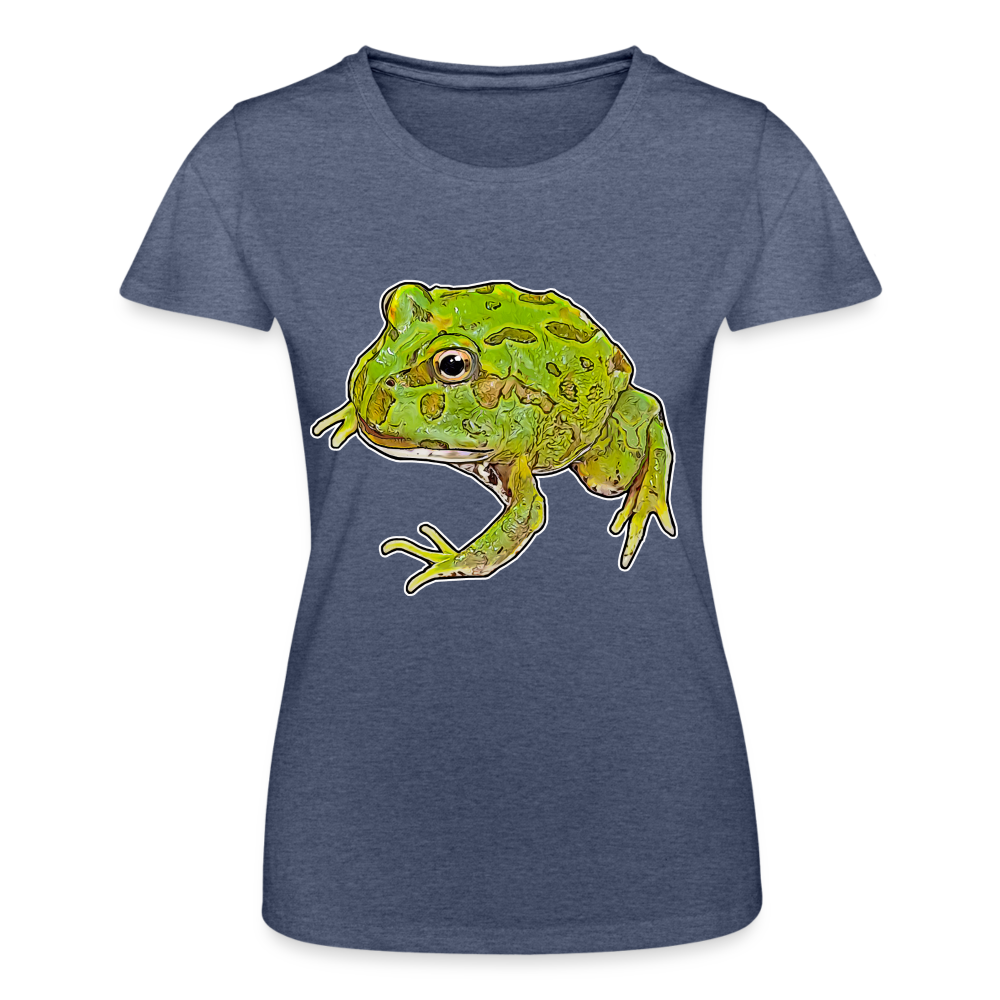 Frauen Fruit of the Loom T-Shirt Ceratophrys cranwelli Peppermint Blue - Navy meliert