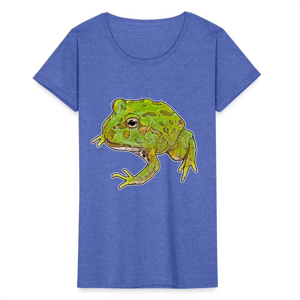 Frauen Fruit of the Loom T-Shirt Ceratophrys cranwelli Peppermint Blue - Blau meliert