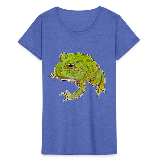 Frauen Fruit of the Loom T-Shirt Ceratophrys cranwelli Peppermint Blue - Blau meliert
