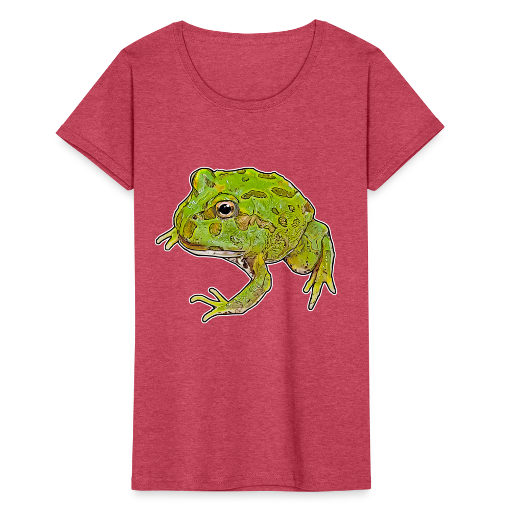 Frauen Fruit of the Loom T-Shirt Ceratophrys cranwelli Peppermint Blue - Rot meliert
