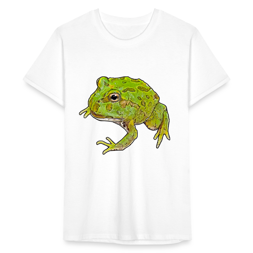 Männer Fruit of the Loom T-Shirt Ceratophrys cranwelli Peppermint Blue - weiß