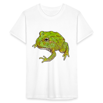 Männer Fruit of the Loom T-Shirt Ceratophrys cranwelli Peppermint Blue - weiß