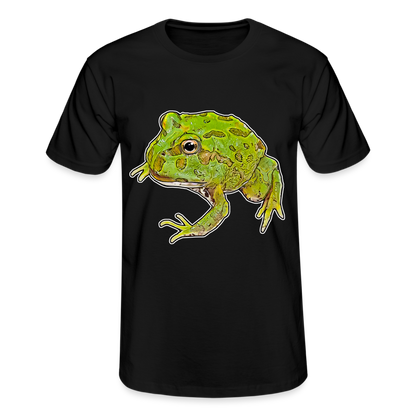 Männer Fruit of the Loom T-Shirt Ceratophrys cranwelli Peppermint Blue - Schwarz