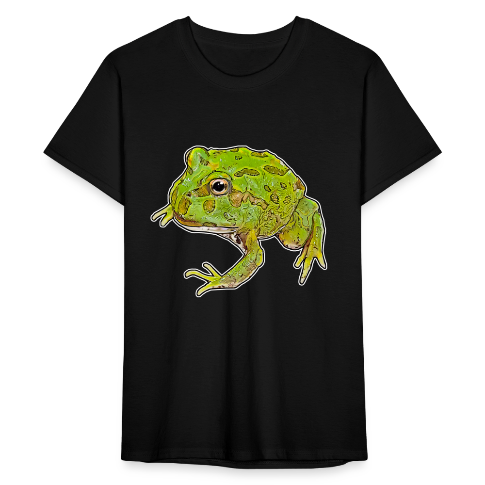 Männer Fruit of the Loom T-Shirt Ceratophrys cranwelli Peppermint Blue - Schwarz