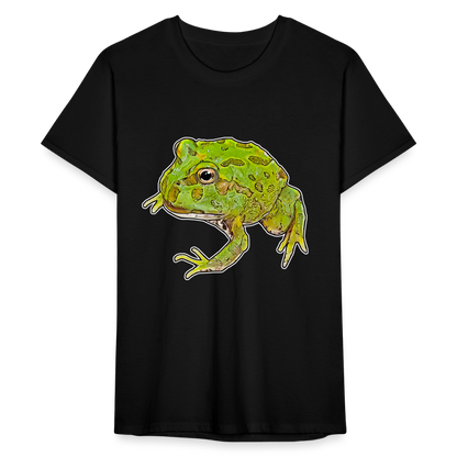 Männer Fruit of the Loom T-Shirt Ceratophrys cranwelli Peppermint Blue - Schwarz