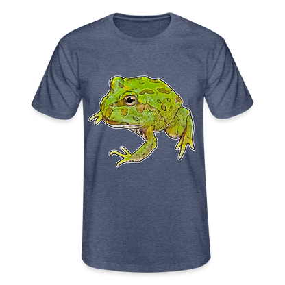 Männer Fruit of the Loom T-Shirt Ceratophrys cranwelli Peppermint Blue - Navy meliert