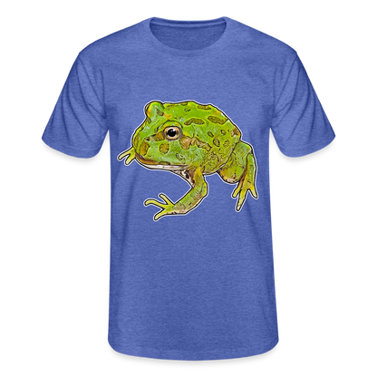 Männer Fruit of the Loom T-Shirt Ceratophrys cranwelli Peppermint Blue - Blau meliert