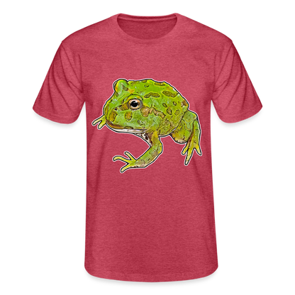 Männer Fruit of the Loom T-Shirt Ceratophrys cranwelli Peppermint Blue - Rot meliert