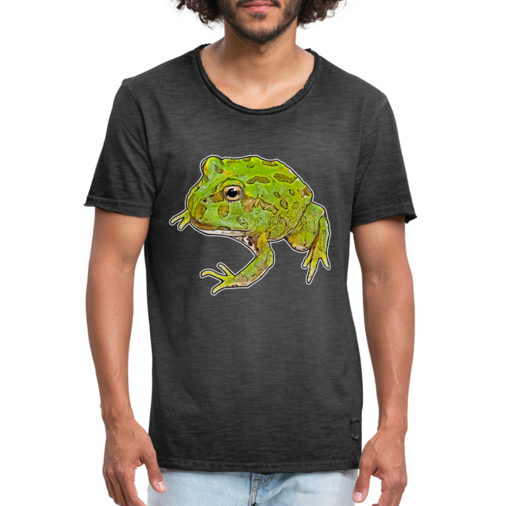 Männer Vintage T-Shirt Ceratophrys cranwelli Peppermint Blue - Vintage Schwarz