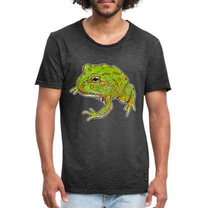 Männer Vintage T-Shirt Ceratophrys cranwelli Peppermint Blue - Vintage Schwarz