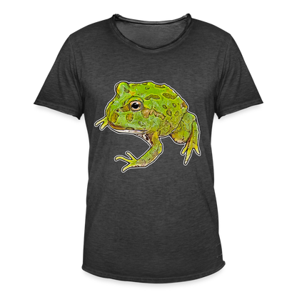 Männer Vintage T-Shirt Ceratophrys cranwelli Peppermint Blue - Vintage Schwarz