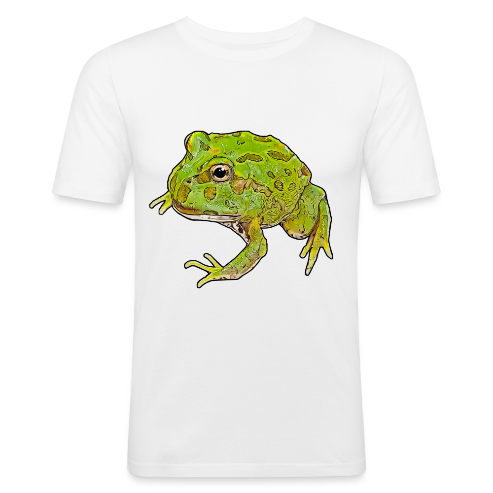 Männer Slim Fit T-Shirt Ceratophrys cranwelli Peppermint Blue - weiß