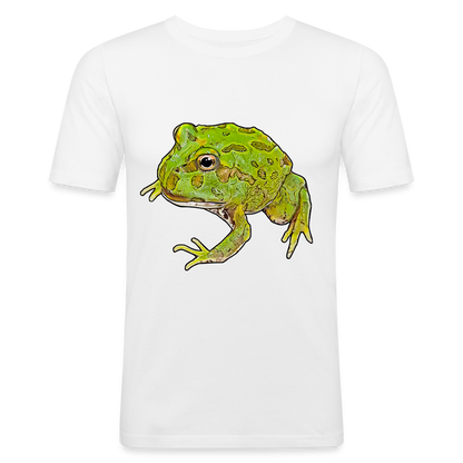 Männer Slim Fit T-Shirt Ceratophrys cranwelli Peppermint Blue - weiß