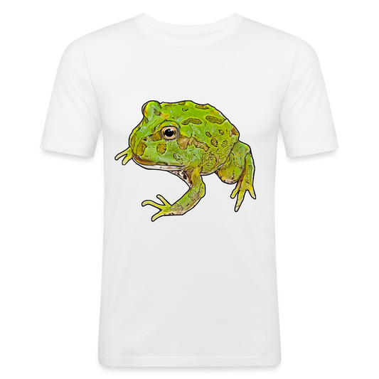 Männer Slim Fit T-Shirt Ceratophrys cranwelli Peppermint Blue - weiß